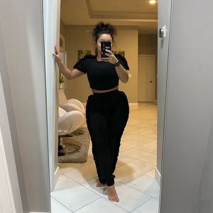 Fashion Nova Two Piece Ruffle Pant Set
